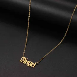 Naszyjniki ze stali nierdzewnej Stary angielski "anioł" koreańska moda wisiorek łańcuch choker naszyjnik dla kobiet biżuteria znajomych prezenty 2021 G1206