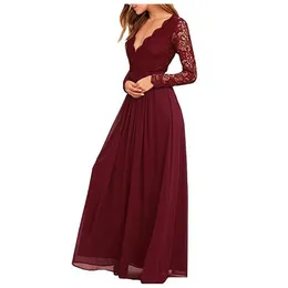 Lace V Neck Mother of The Bride Dresses Plus Size 2019 Chiffon Long Sleeves Groom Godmother Evening Dress For Wedding