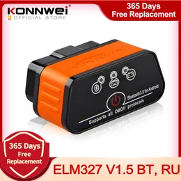 Elm327 OBD2 Skaner samochodowy ICAR2 KONNWEI Kompatybilny Bluetooth ELM 327 V 1.5 Narzędzie diagnostyczne Car OBD 2 Skaner V1.5 PIC18F25K80 Chip