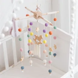 Rattles Toys Wind-up Music Box Hanger DIY Hanging Baby Crib Mobile Bed Bell Wood Toy Holder Arm Bracket 210320