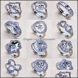 Ustawienia biżuterii 2021 Pierścienie Pearl 925 Sier Pierścień Dla Kobiet Montaż Pusty DIY Moda Aessors Ślubny Prezent Drop Dostawa Zaf0l
