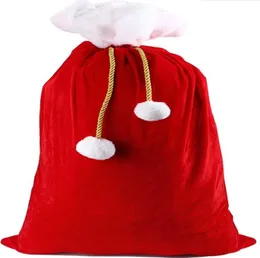 God julklapppåse Solid färg Santa Sack DrawString Handväska Xmas Tree Candy Packaging Väskor DD629