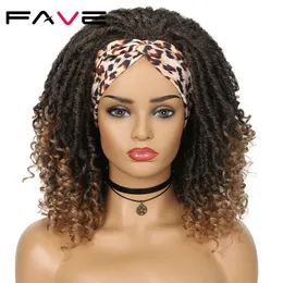 Dreadlock Goddess Faux Locs Curly Sintetic Wig Tranças Crochet Twist Ombre Brown para Mulheres Negras Cabelo Resistente ao Calor Fiberfactory Direct