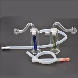 Amber/Mavi/Yeşil Ucuz PROTABLE MINI CAM YAĞ BRIWER TIVI BONG İLE 10 mm Cam Downstem Yağ Kasesi Sigara Su Cam Bong