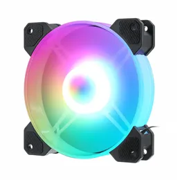 Cooling Fan 6pcs RGB AURA SYNC PC 6Pin 120mm For Computer Case Silent Gaming Music Remote Cooler With Controller