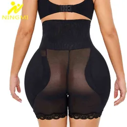 Ningmi Women Butt Lifter Shaper Panties Plus Size Hip Shapewear Bielizna Hip Enhancer Wysoka talia Bezszwowe Tummy Control Panty Y220311