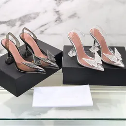 럭셔리 디자인 여성 신발 투명한 패션 하이힐 샌들 정장 착용 플러스 다이아몬드 캐주얼 연회 결혼식