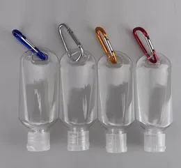 50ML Hand Sanitizer Bottle Empty Alcohol Refillable Bottle With Key Ring Hook Clear Transparent Plastic