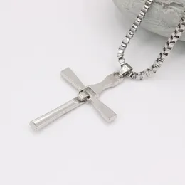 Necklacespendants Fast And Furious Movie Jewelry Classic Rhinestone Pendant Sliver Cross Necklaces Pendants For Men Rxltx Jgn31 Drop Deliv