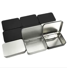 500st Mini Tenn Presentförpackning Små tomma Black Metal Storage Boxes Case Arrangör för Money Coin Candy Keys Spelkort