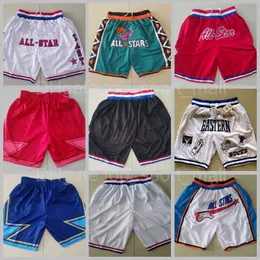 Star All Team Basket Bara Shorts Don Sport Slitage Pocket Zipper Sweatpants Man 2019-2020 1996 1997 2003 år Red Blue Western Eastern Running