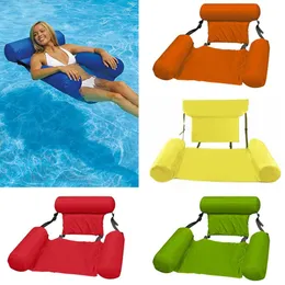 Simning uppblåsbar säng vikbar flytande radstol strand bad pool vatten hängmatta luft madrass inblatables lounger sängar för vatten spela utrustning 100x120 cm