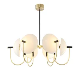 Lustres lustres nórdicos lâmpadas pendentes de ouro semicircular lustre de taiscular para quarto lâmpada de decoração de sala de estar PA0672