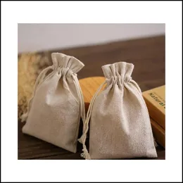 Pouches Display Natural Linen Dstring Pouches 8X11Cm 9X12Cm 10X15Cm Pack Of 50 Party Sack Soap Makeup Jewelry Gift Packaging Bags Zwokb D