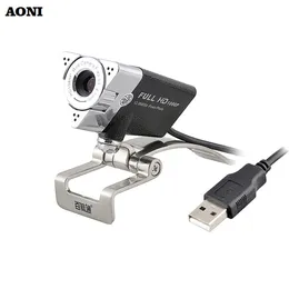 Aoni webbkamera, webbkamera 1920 x 1080p med inbyggd HD-mikrofon, USB-kamera, skrivbord eller bärbar dator smart TV-webbkamera, USB Camara webbkamera