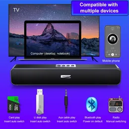Bezprzewodowa kolumna SoundBar Kompatybilny Bluetooth Speaker 3D Home Theatre Surround Subwoofer AUX USB TF PC TV
