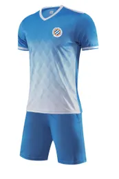 Montpellier HSC uomo Bambini tempo libero Home Kit Tute Uomo Camicia sportiva a maniche corte ad asciugatura rapida Magliette sportive per esterni Top Pantaloncini