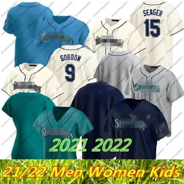 2021 2022 24 Ken Griffey Jr. Baseball Jersey Suzuki Ichiro Felix Hernandez Edgar Martinez Mitch Haniger Kyle Seager Marco Gonzales 사용자 정의 남성 유니폼