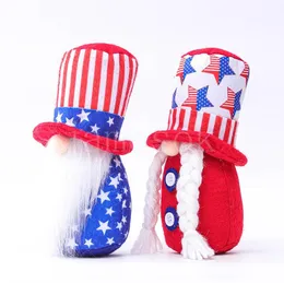 Party Favor Independence Day Patriotic Gnome American Stars and Stripes Handmade Dwarf Doll 4th of July Kids Toys Home Tabletop DD206