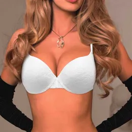 Yandw vit bras för kvinnor sexig underkläder vadderad spets bralett broderi varje dag push up bras 70 75 80 85 90 95 100 A B C D E 210623