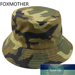 FOXMOTHER New Autumn Fashion Camo Gorras Casquette Army Green Camouflage Fishing Hats Bucket Caps Women Mens Factory price expert design Quality Latest Style