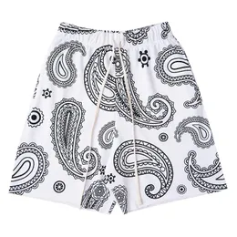 Hiphop jogging korta svettbyxor haruku bandana paisley mönster shorts streetwear mode casual baggy byxor mäns