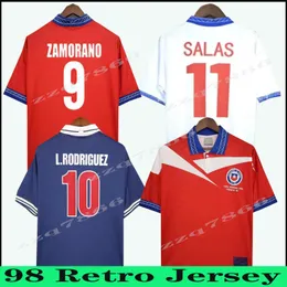 1998 Chile World Cup Retro Soccer Jersey Końcowe salas Zamorano 98 Home Red Away Vintage Koszule piłkarskie Klasyczne Neira Rozentalna Acuna Sierra Mundur