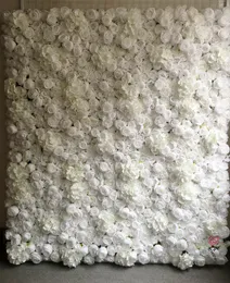 パーティーの装飾のための白い花の壁の背景のパネル結婚式の手配のための人工的なバラとポテンの花の壁のための写真40 * 60cm