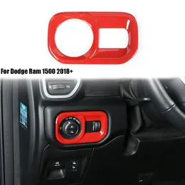 Car Headlight Switch Trim Decoration Cover For Dodge RAM 1500 18-20 Red