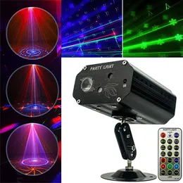 LED Laser Lighting Strobe Stage Light Dj Disco Lights Activated Multiple Patterns Projector Remote Control for Parties Bar Birthday Wedding Holiday Decorations