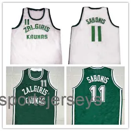 11 Arvydas Sabonis Zalgiris Kaunas Maglia da basket retrò classica del ritorno al passato cucita su misura con qualsiasi numero di nome maglie