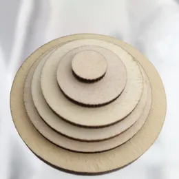 Drewniane Craft Circles Okrągłe żetony 10mm - 100mm Mini Wycinany drewna Ornament Puste Disc Diy Malowanie Tag Dekoracji Art Crafts