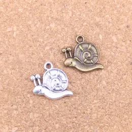 55pcs Antique Silver Bronze Plated garden snail Charms Pendant DIY Necklace Bracelet Bangle Findings 16*18mm