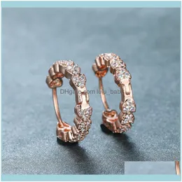 Jewelryminimalist Female White Crystal Small Earrings Rose Gold Sier Color Hoop Cute Bridal Round Wedding For Women & Hie Drop Delivery 2021