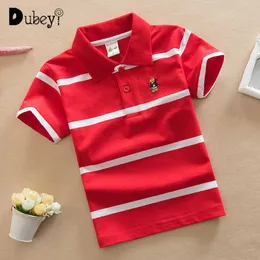 Polo Shirts for Boys Pinstripe Kids Brand Designer Cotton Clothes Grade School Big 210529