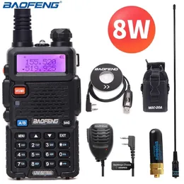 Baofeng UV-5R 8W Hög kraftfull 10km VHF / UHF Långt Räckvidd Tvåvägs Radio Walkie Talkie CB Ham Portable Pofung UV5R för jakt 210817