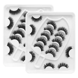 8 par Fluffy False Eyelash Super Curl Faux 6D Mink rzęsy w luzie Wielowarstwowe Wismies Długie miękkie rzęsy Okrucieństwo Darmowe przedłużenie