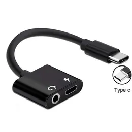 2 In 1 Audio Adapter Type C Line For Samsung Xiaomi Redmi Huawei 3.5mm Jack Earphone Charging Cable Splitter Phone Accessories New