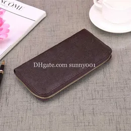 3 Colors Holders Man Printing Leather Women Wallet Brand Designer Damier Checked Old Flower And Grid Lady Multicolor Coin Purse Zipper Pocket