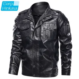 DARPHINKASA MenCasual Motorrad PU Leder Jacke Männer Mode Leder Mantel Retro Warme Leder Jacke Männer Marke Kleidung 5XL 211110