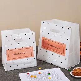 50pcs Thank you Plastic Shopping Bags Gift Bags With Handle Christmas Wedding Party Bag Candy Cake Wrapping Bags Packaging bag 210323