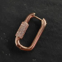 UMGODLY 1pc Fashion Single Chain Link Earring Micro Zirconia for Women Luxury Brand High Quality Jewelry Rose Gold Color