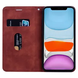 Magnetiska läderväskor för Samsung Galaxy S10 S20 Ultra iPhone 12 Pro XS Max XR 7 8 Plus Luxury Wallet Flip Card Holder Stand Telefon Väska