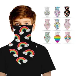 Barnens utskrift Öron Loop Bandana Neck Scarf Gaiter Tube Headwear för pojkar och tjejer Sport ansiktsskydd halsdukar för vandring Y1020