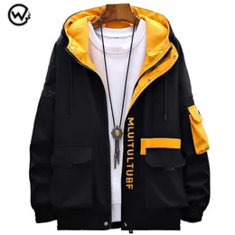 Mężczyźni Odzież Długie Rękaw Kurtki Baseball Wiatrówka Zipper Design Mężczyzna Outwear Casual Streetwear Plus Size 4XL Erkekler CEKET 210811