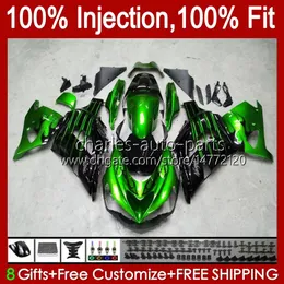 OEM Injection For KAWASAKI NINJA ZX14R ZZR-1400 ZX 14R 14 R ZZR1400 06-11 Body 4No.22 ZX-14R 06 07 08 2009 2010 2011 ZZR 1400 CC 2006 2007 2008 09 10 11 Fairing green black