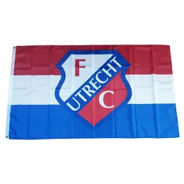Flaga Holandia Klub piłkarski Utrecht FC 3 * 5FT (90 cm * 150 cm) Flagi poliestrowane Dekoracja Transparent Latający Dom Garden Uroczysty prezenty