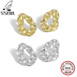 Stud S'Steel Düzensiz Küpe Kadınlar Için 925 Ayar Gümüş Küpe Minimalist Tasarımcı Sıradışı Küpe Güzel Mücevherat Hediye