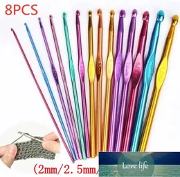 8 pcs agulhas de tricô de óxido de alumínio crochet ganchos tecer agulhas de crochet conjunto camisola de confecção de tricô Ferramentas de gancho de malha 2 / 2.5 / 3 / 3.5mm