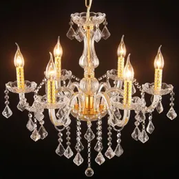 Chandeliers European Style Transparent Candle Crystal Living Room Bedroom Dining Bar Table 6 Glass E14